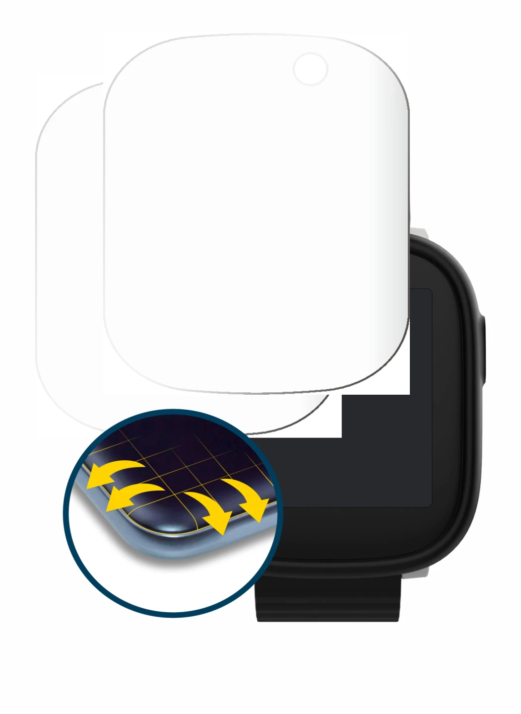 Image de l'appareil Xplora X6 Play 2022 (1ère génération) avec une grande variété de protections d'écran.