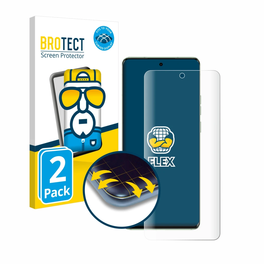 Face avant d’un emballage produit avec le logo de la marque BROTECT. À côté, l’appareil Motorola Edge 40 est représenté avec l