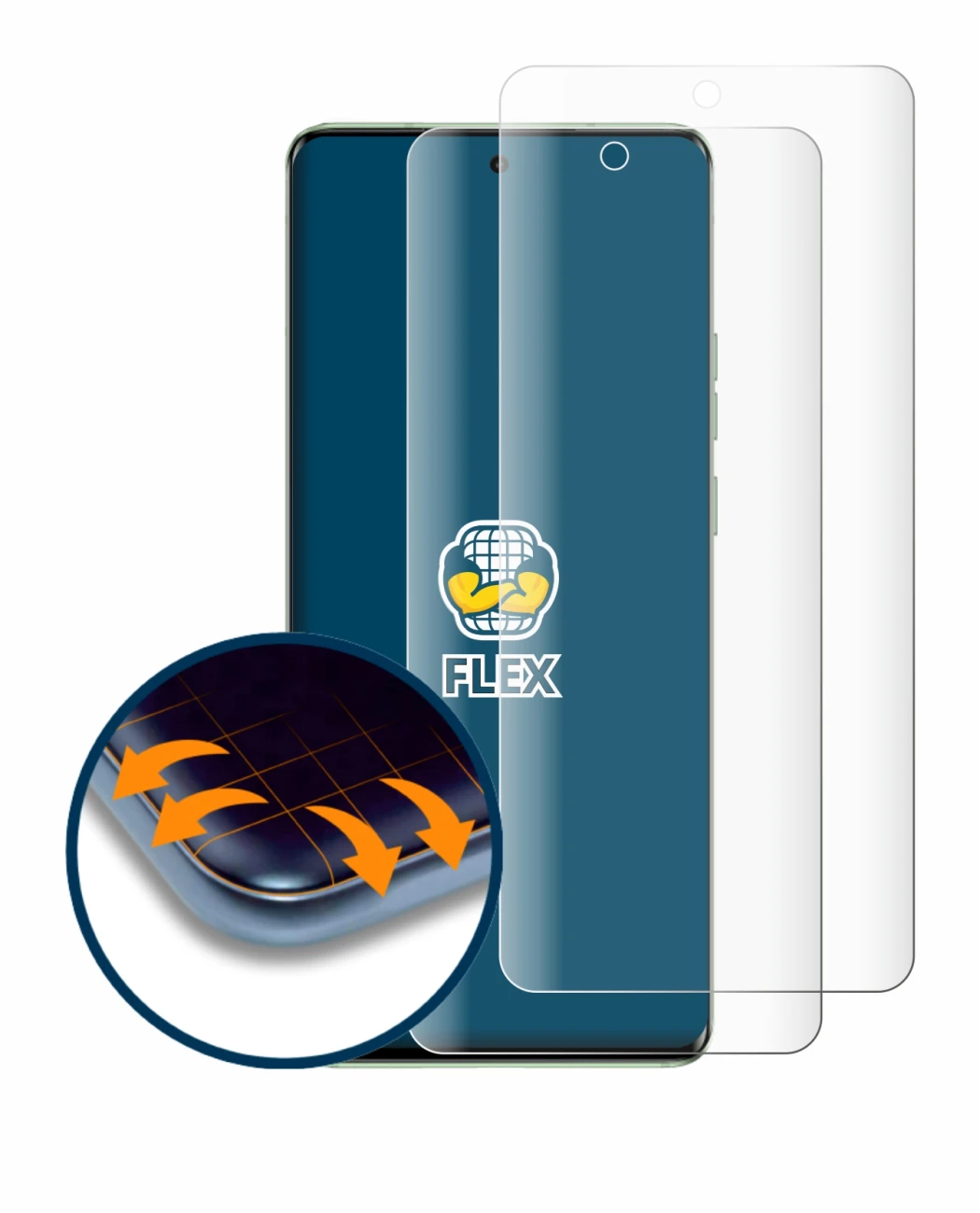 Image de l'appareil Motorola Edge 40 avec une grande variété de protections d'écran.