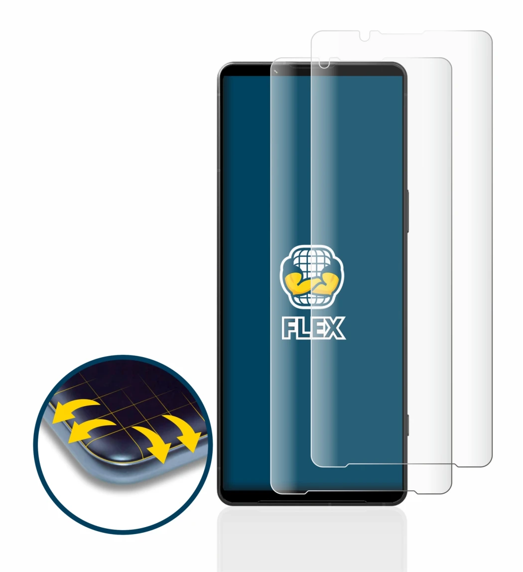 Image de l'appareil Sony Xperia 1 V avec une grande variété de protections d'écran.