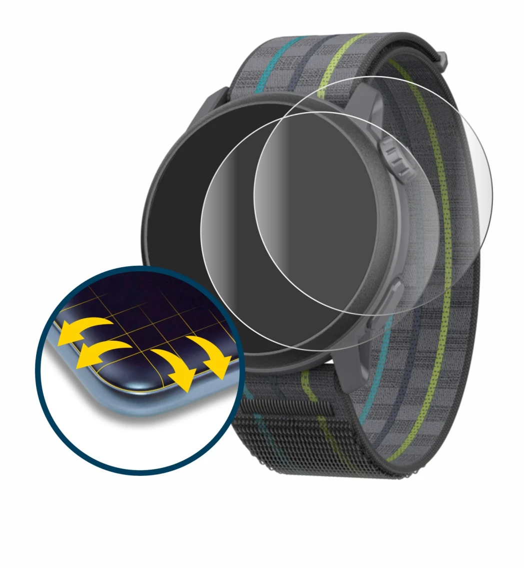 Image de l'appareil Coros Pace 3 avec une grande variété de protections d'écran.