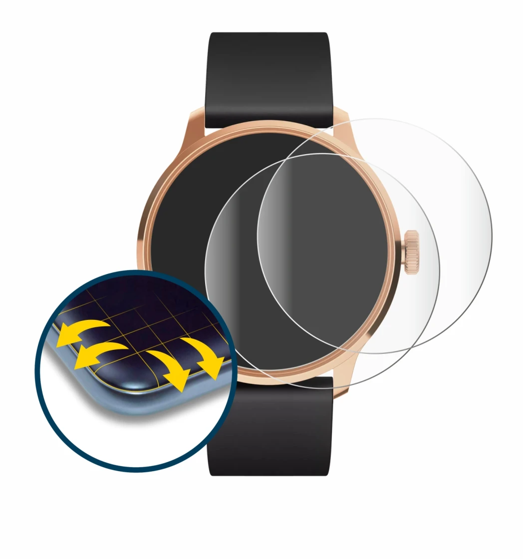 Image de l'appareil Withings ScanWatch Light avec une grande variété de protections d'écran.