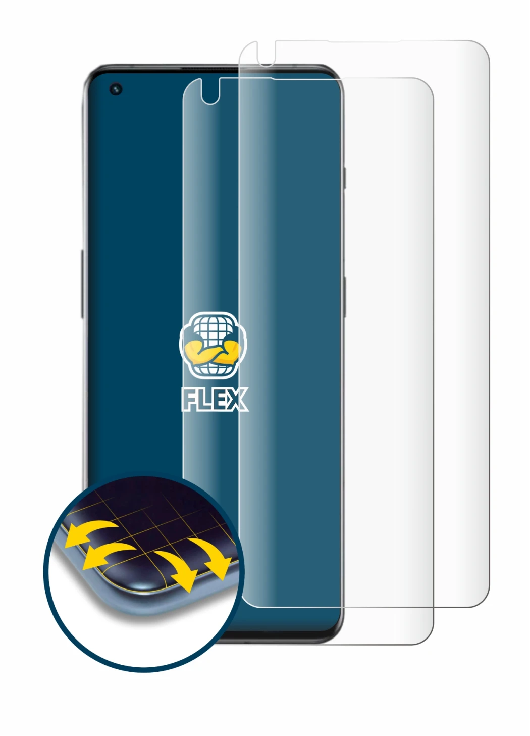 Image de l'appareil OnePlus 10 Pro 5G (case-friendly) avec une grande variété de protections d'écran.