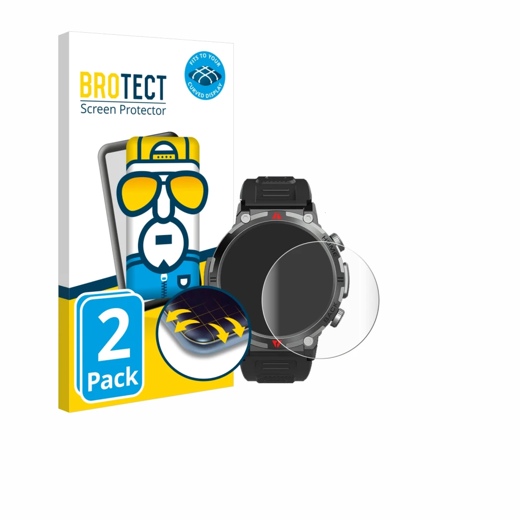 Face avant d’un emballage produit avec le logo de la marque BROTECT. À côté, l’appareil IFMDA S100 1.45