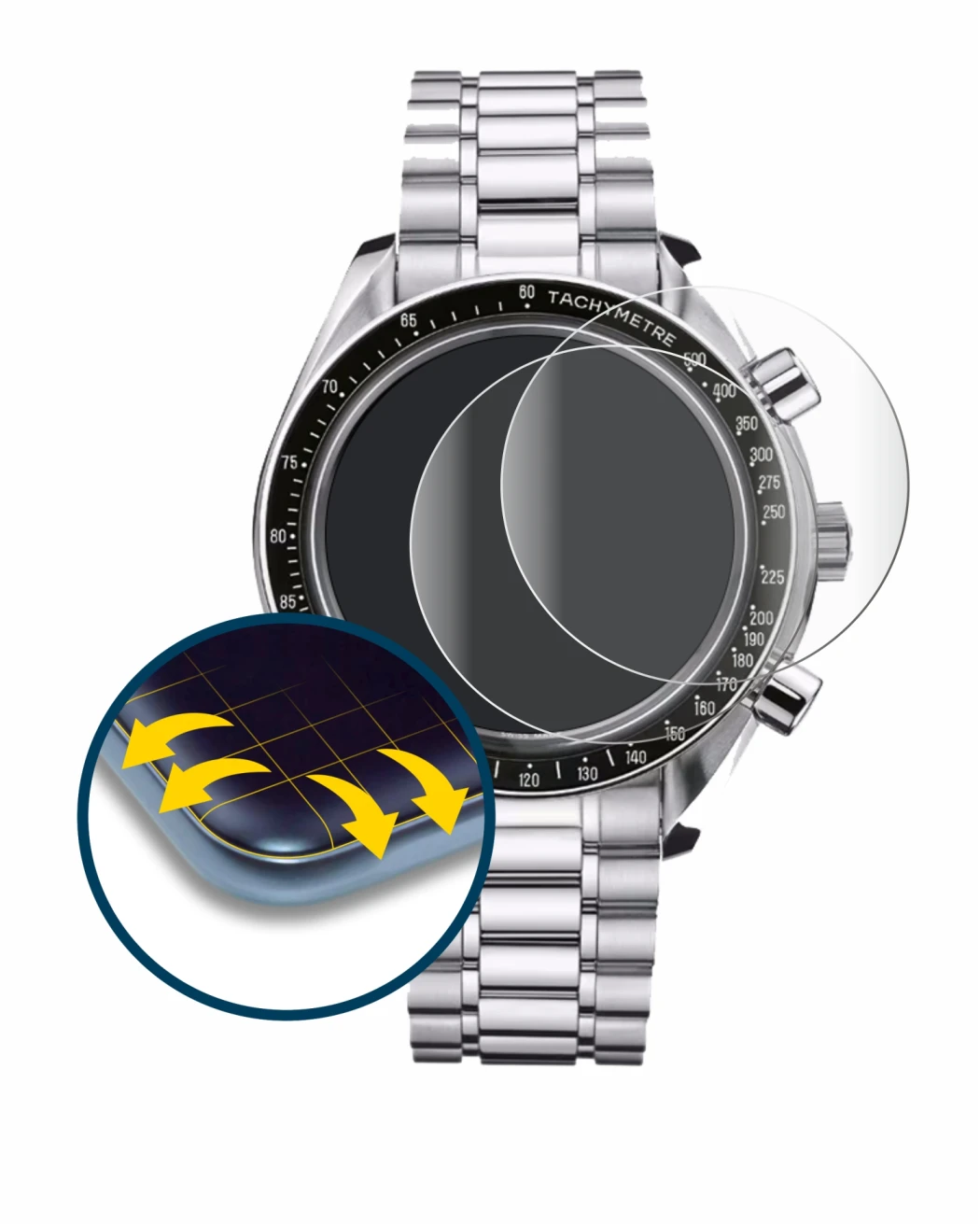 Image de l'appareil Omega Speedmaster Reduced (39 mm) avec une grande variété de protections d'écran.