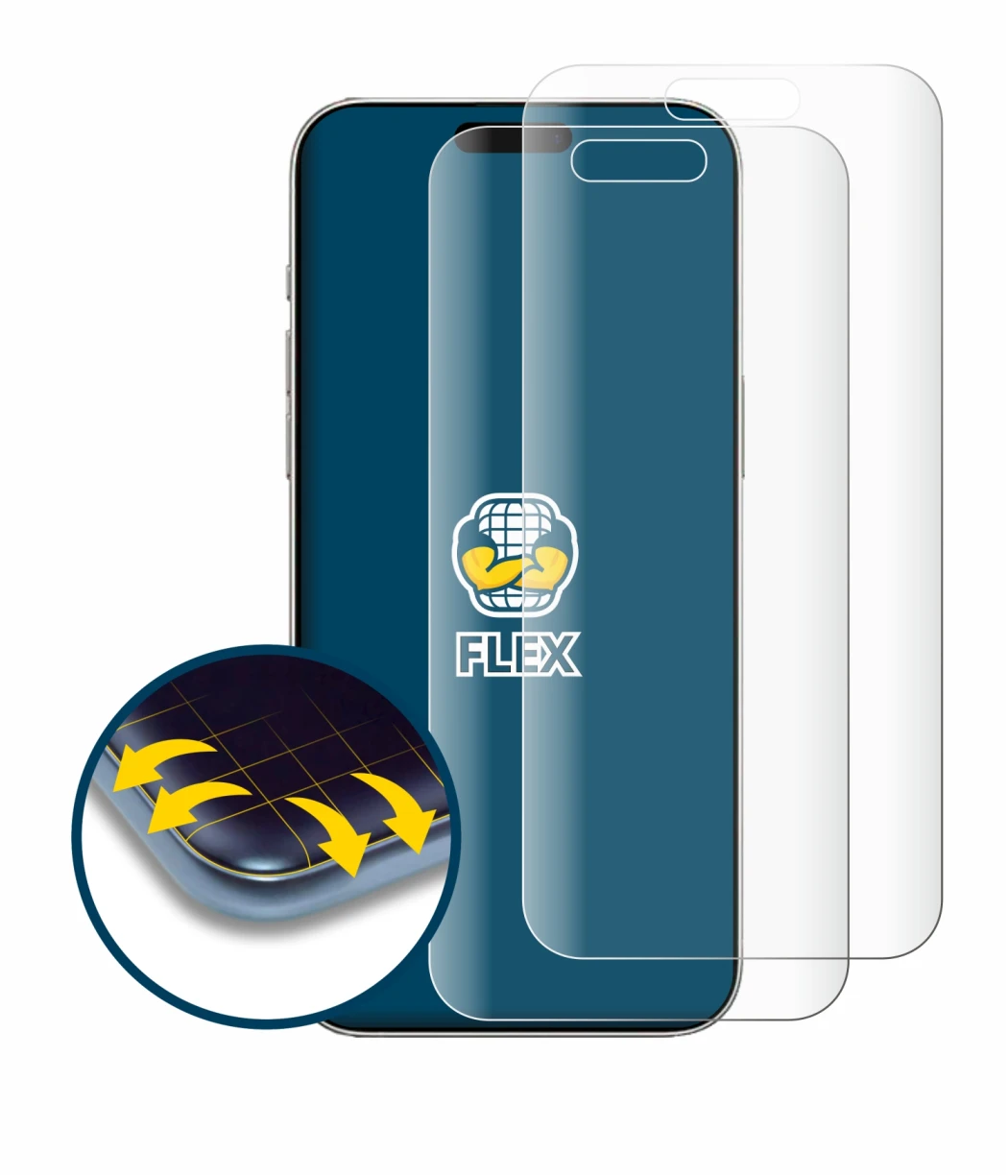 Image de l'appareil Apple iPhone 16 avec une grande variété de protections d'écran.