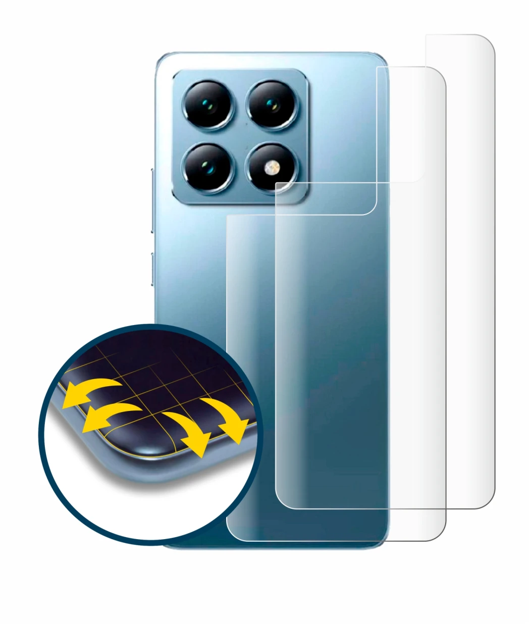 Image de l'appareil Xiaomi 14T Pro (Arrière) avec une grande variété de protections d'écran.