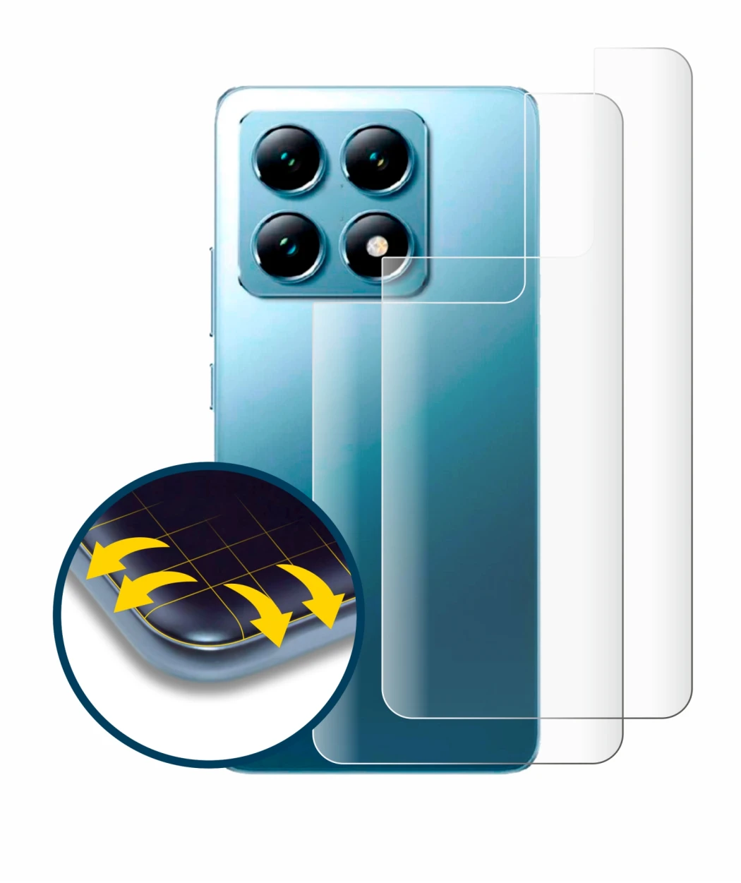 Image de l'appareil Xiaomi 14T (Arrière) avec une grande variété de protections d'écran.