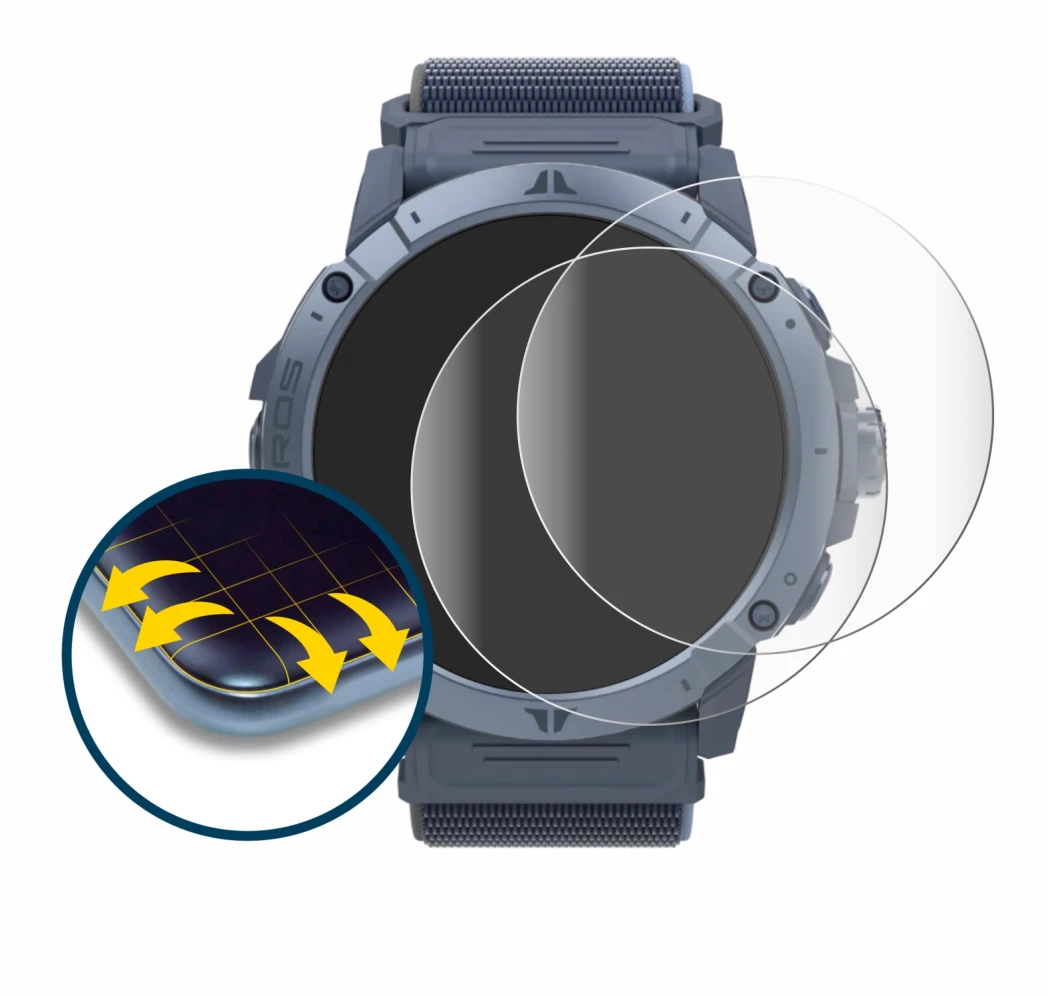 Image de l'appareil Coros Vertix 2S avec une grande variété de protections d'écran.