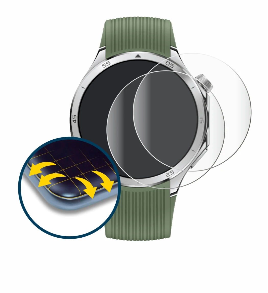 Image de l'appareil OnePlus Watch 3 avec une grande variété de protections d'écran.