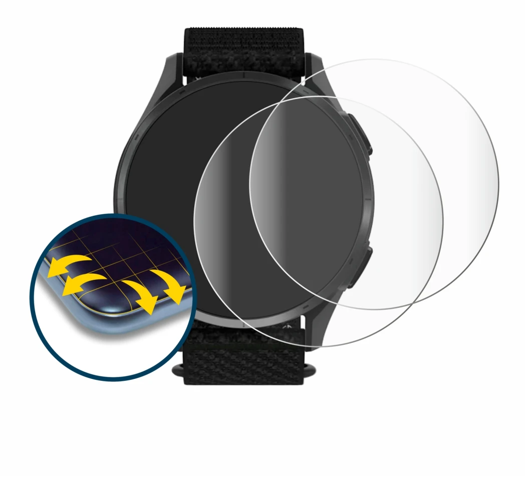 Image de l'appareil Garmin Approach S50 avec une grande variété de protections d'écran.