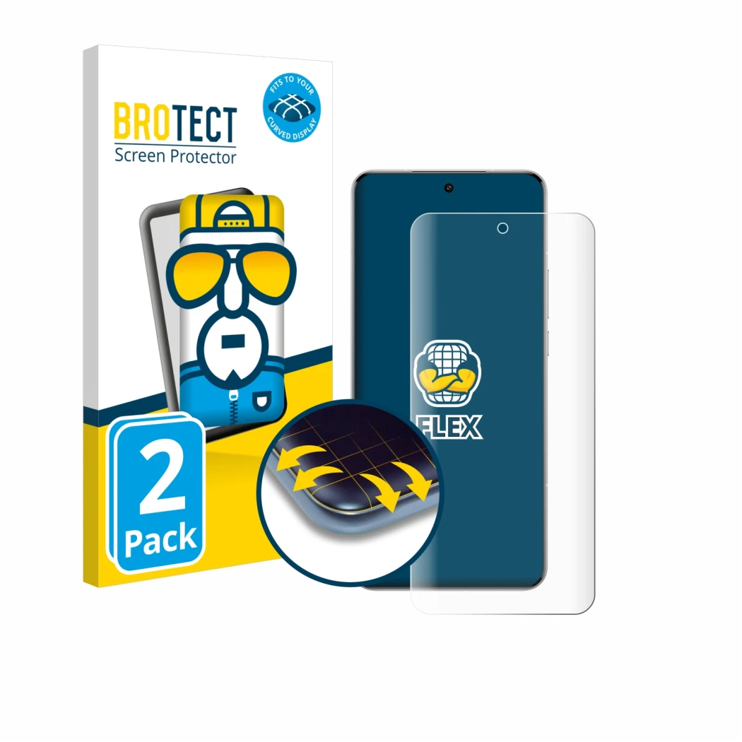 Face avant d’un emballage produit avec le logo de la marque BROTECT. À côté, l’appareil Xiaomi 15 Ultra est représenté avec la