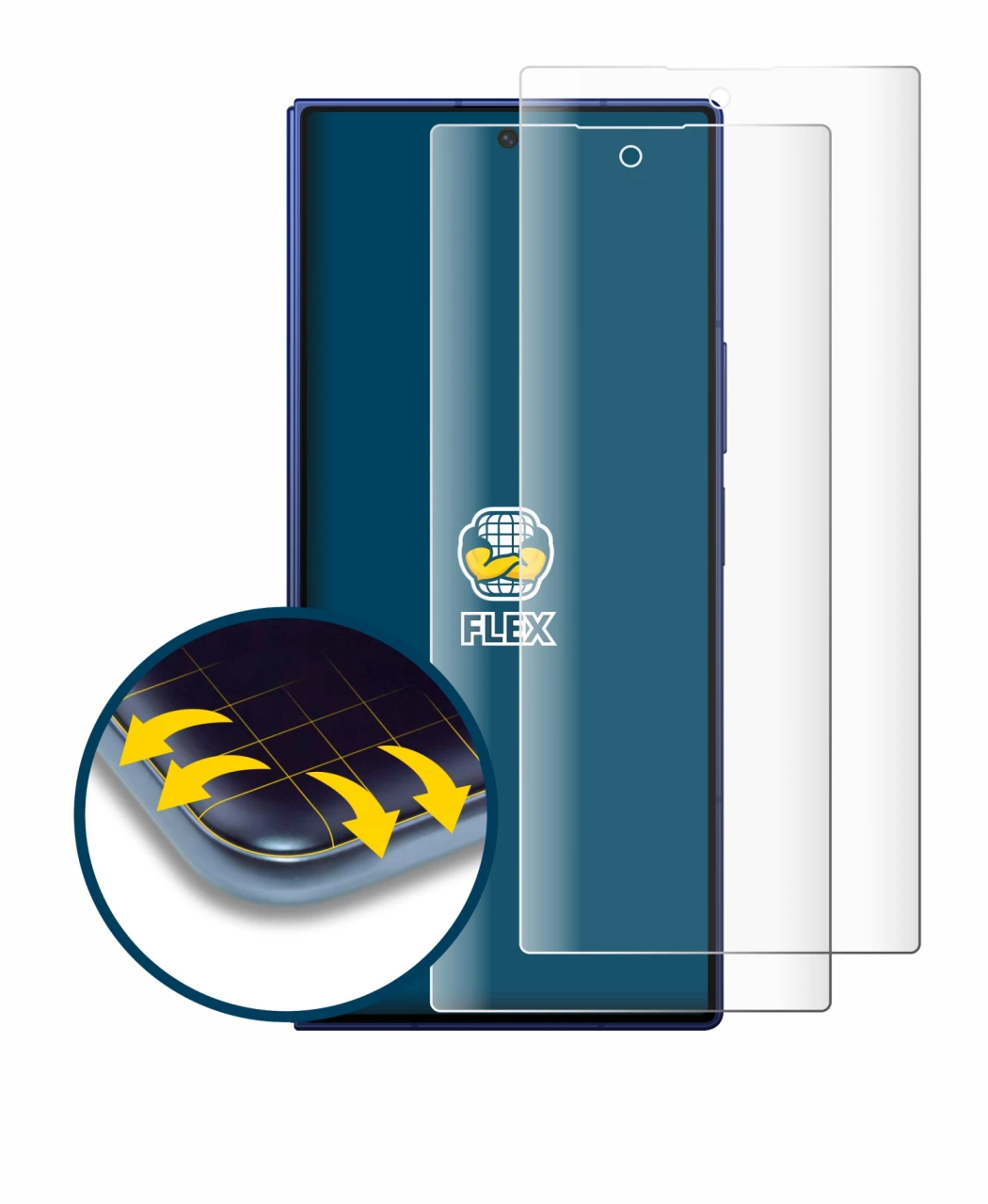 Image de l'appareil Samsung Galaxy Z Fold 7 avec une grande variété de protections d'écran.