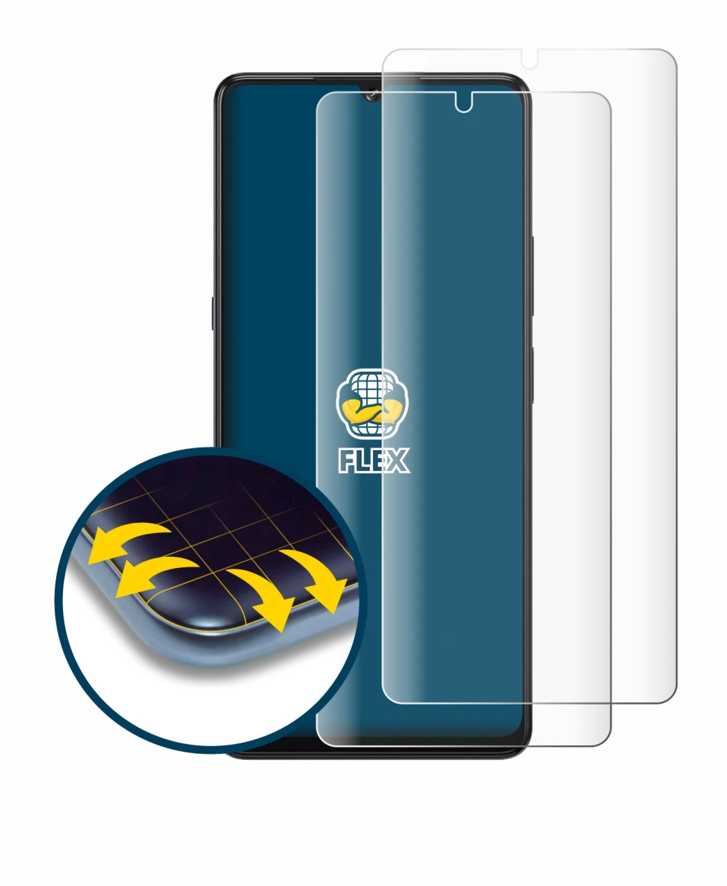 Image de l'appareil Cubot X100 avec une grande variété de protections d'écran.