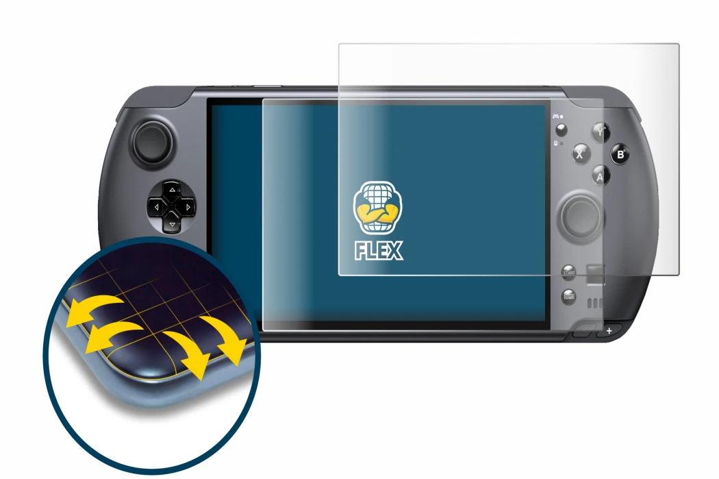 Image de l'appareil GPD Win 5 avec une grande variété de protections d'écran.