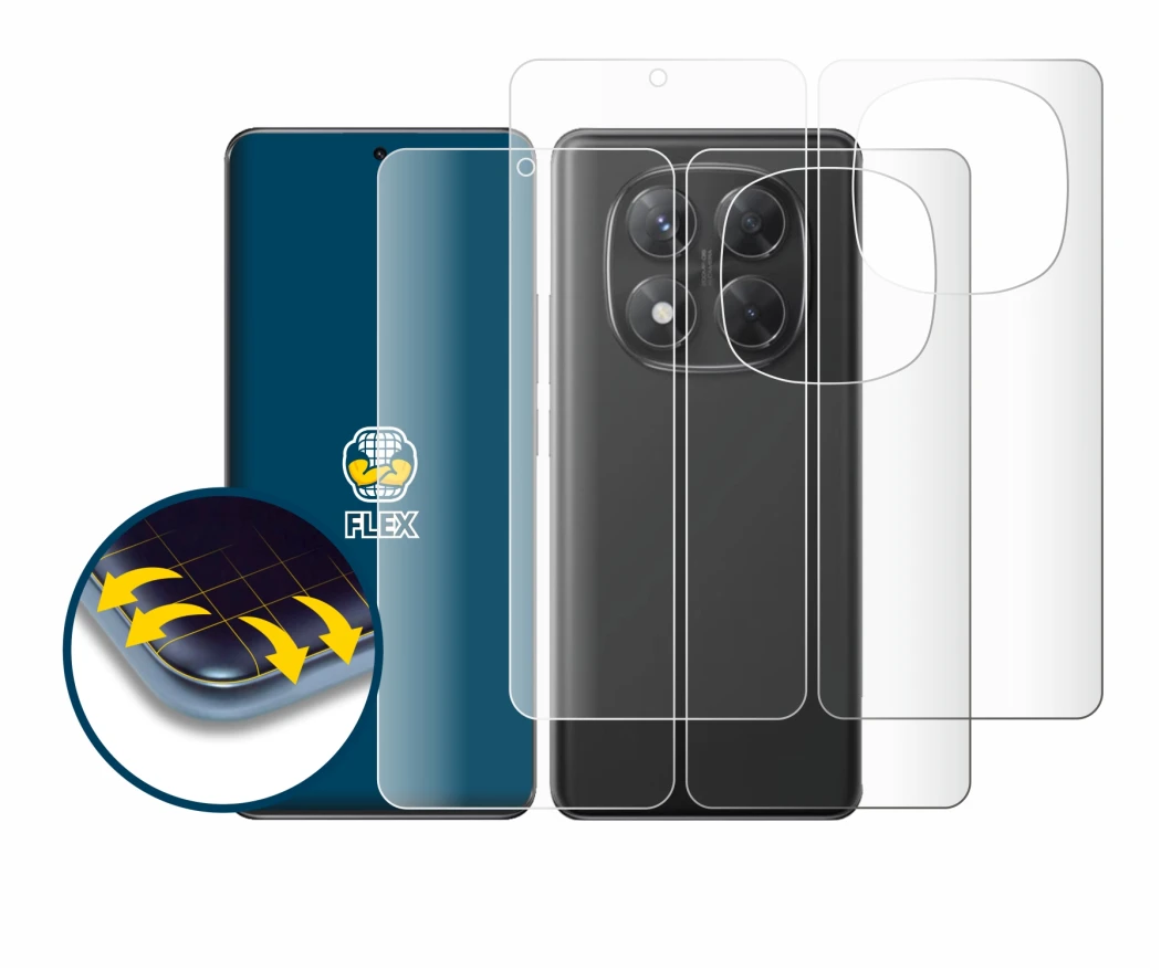 Image de l'appareil Xiaomi Redmi Note 14 Pro 4G (Avant+Arrière) avec une grande variété de protections d'écran.