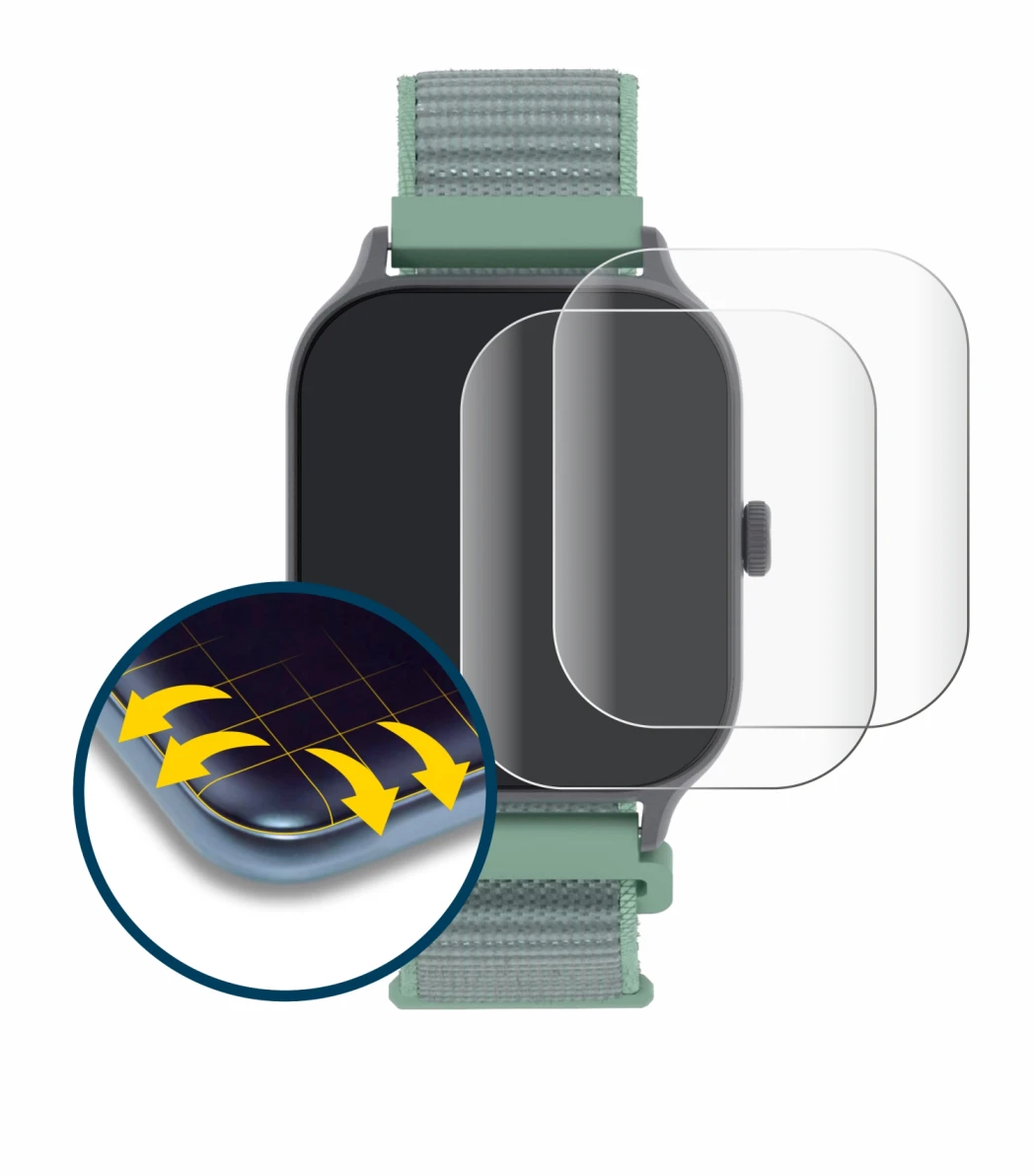 Image de l'appareil Decathlon Fit 100s avec une grande variété de protections d'écran.