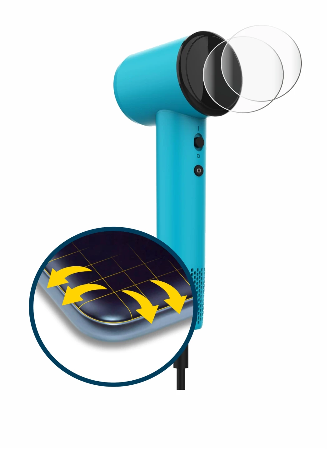 Image de l'appareil Cecotec DryNova avec une grande variété de protections d'écran.