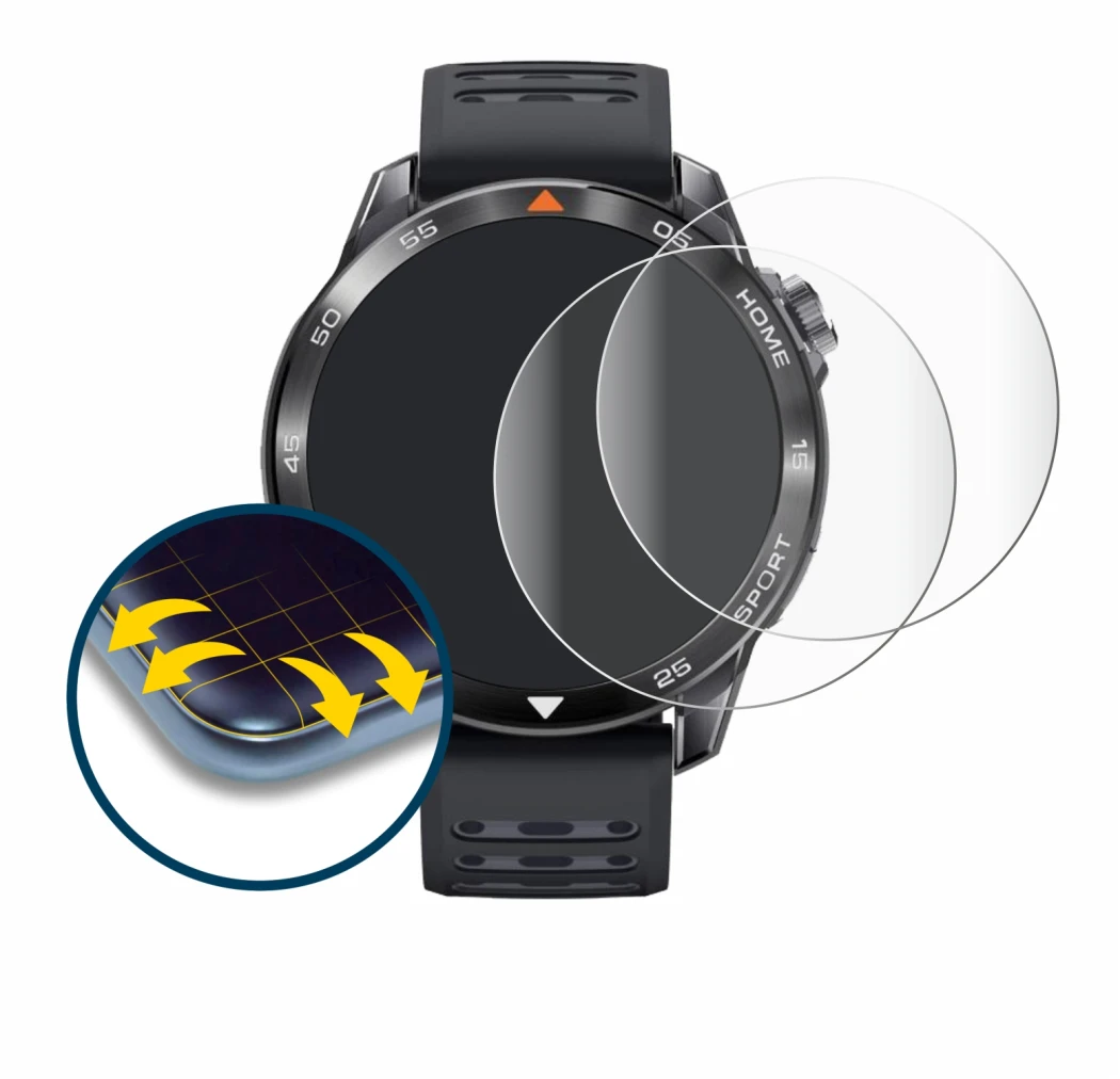 Image de l'appareil Xiaomi Mibro GS Pro 2 avec une grande variété de protections d'écran.