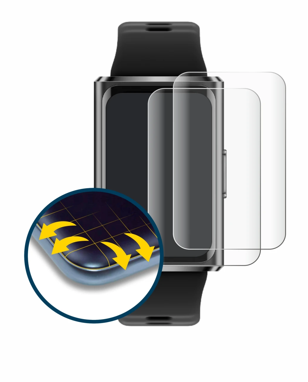 Image de l'appareil Huawei Band 11 Pro avec une grande variété de protections d'écran.