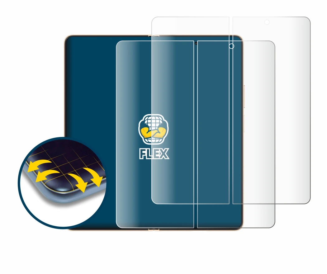 Image de l'appareil Honor Magic V6 (Affichage interne) avec une grande variété de protections d'écran.