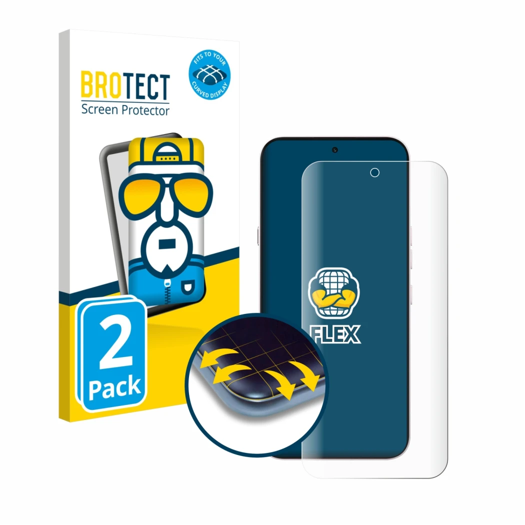 Face avant d’un emballage produit avec le logo de la marque BROTECT. À côté, l’appareil Nothing Phone (4a) Pro est représenté 