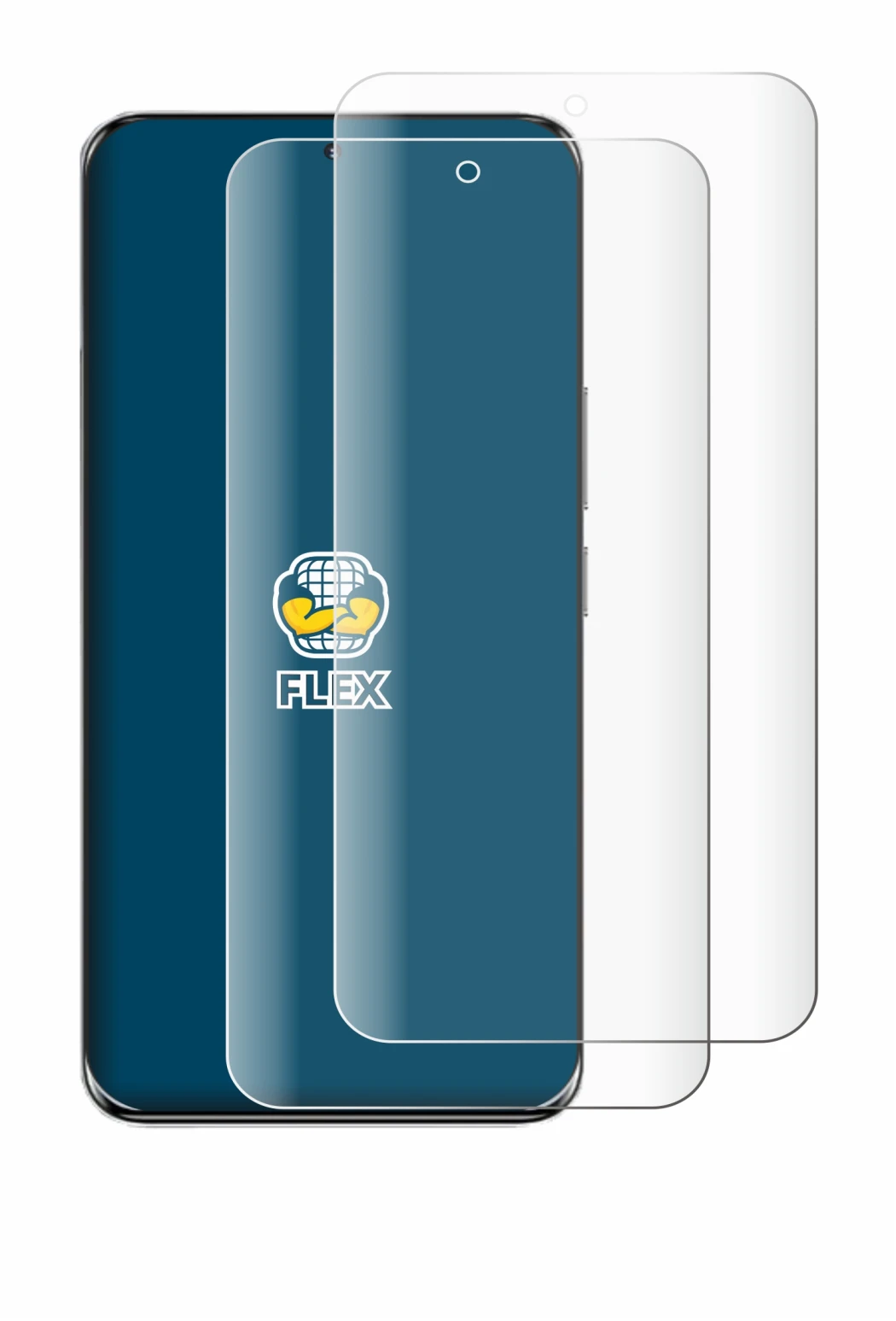 Image de l'appareil Honor 100 avec une grande variété de protections d'écran.