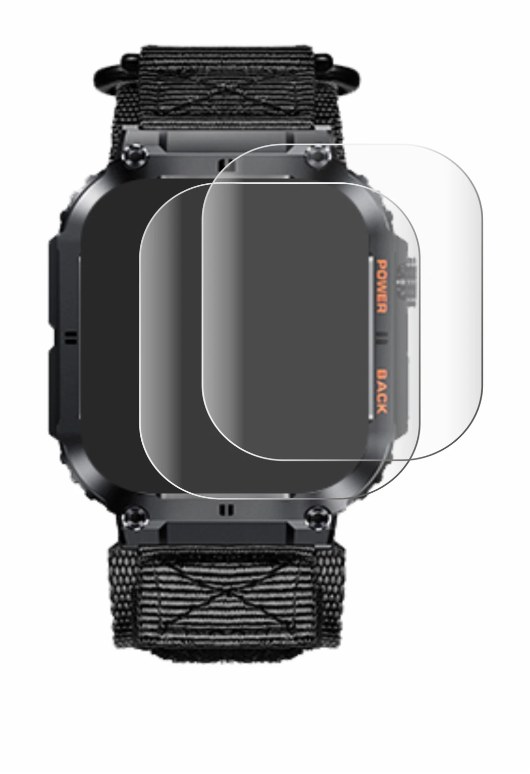Image de l'appareil Megalith K57PRO avec une grande variété de protections d'écran.