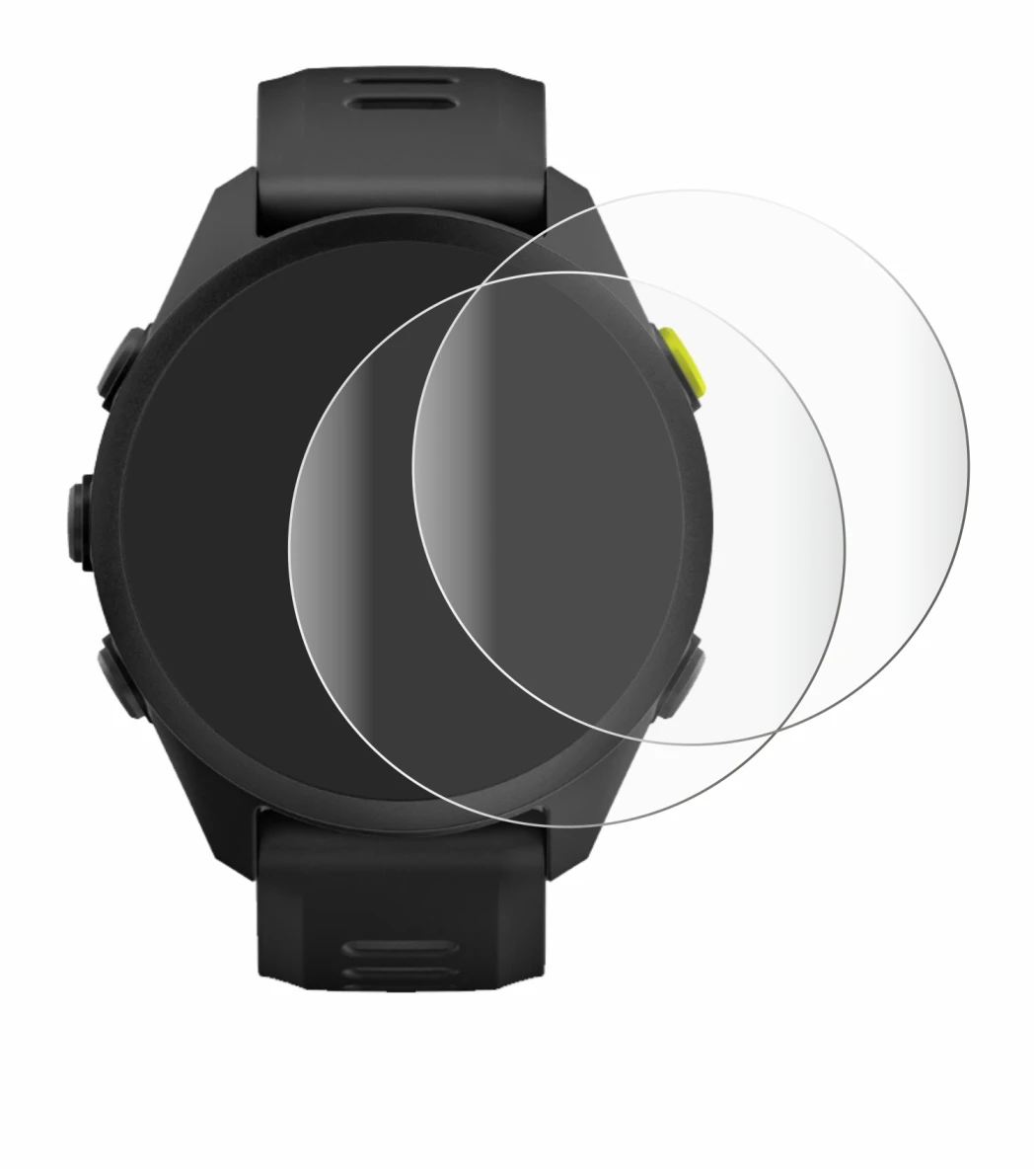 Image de l'appareil Garmin Forerunner 70 avec une grande variété de protections d'écran.