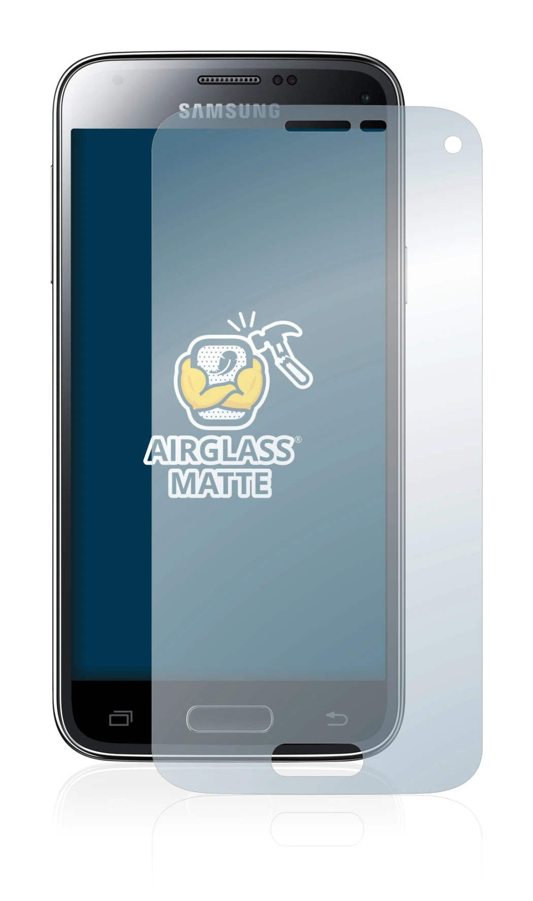 Image de l'appareil Samsung Galaxy S5 Mini SM-G800F avec une grande variété de protections d'écran.