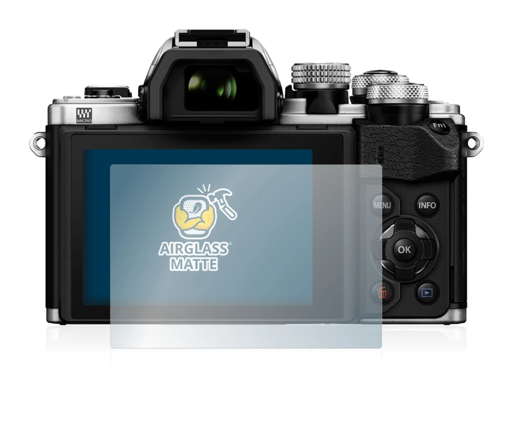 Image de l'appareil Olympus OM-D E-M10 Mark II avec une grande variété de protections d'écran.