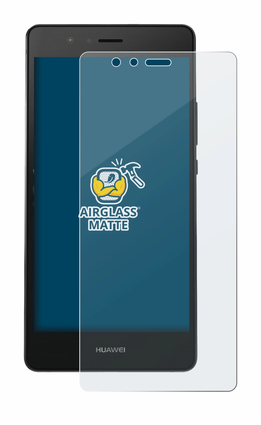 Image de l'appareil Huawei P9 avec une grande variété de protections d'écran.