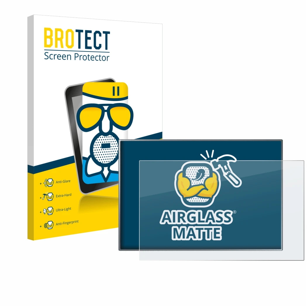 Face avant d’un emballage produit avec le logo de la marque BROTECT. À côté, l’appareil Siemens Simatic HMI KTP 900 Basic est