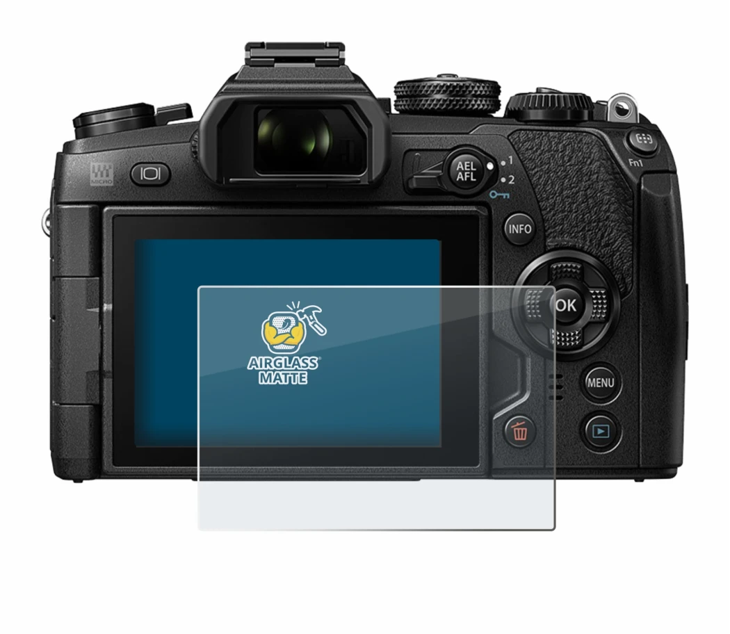 Image de l'appareil Olympus OM-D E-M1 Mark II avec une grande variété de protections d'écran.