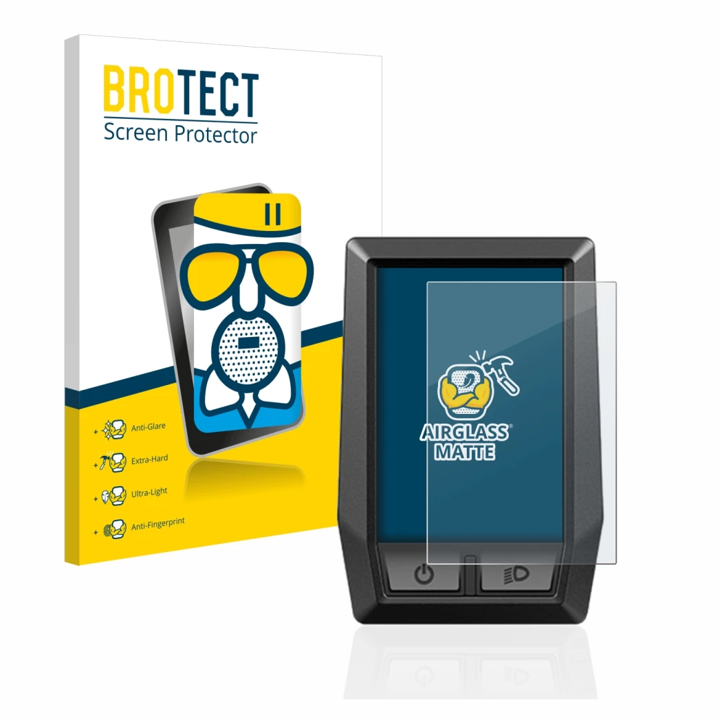 Face avant d’un emballage produit avec le logo de la marque BROTECT. À côté, l’appareil Bosch Kiox est représenté avec la prot