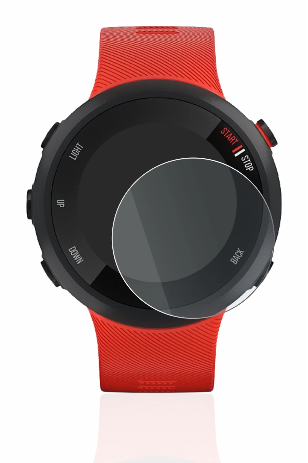 Image de l'appareil Garmin Forerunner 45 avec une grande variété de protections d'écran.