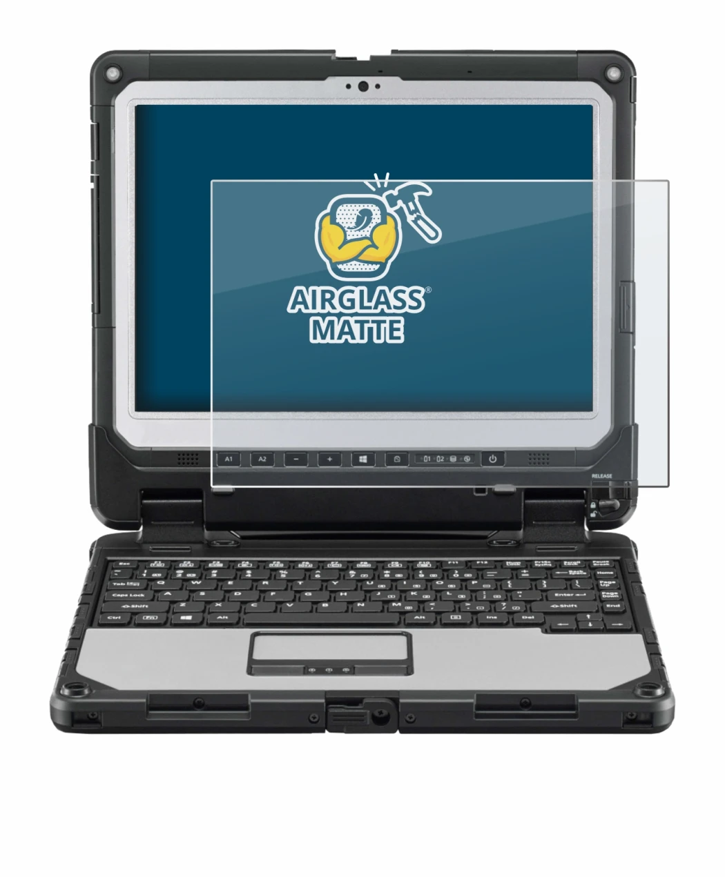 Image de l'appareil Panasonic Toughbook CF-33 avec une grande variété de protections d'écran.