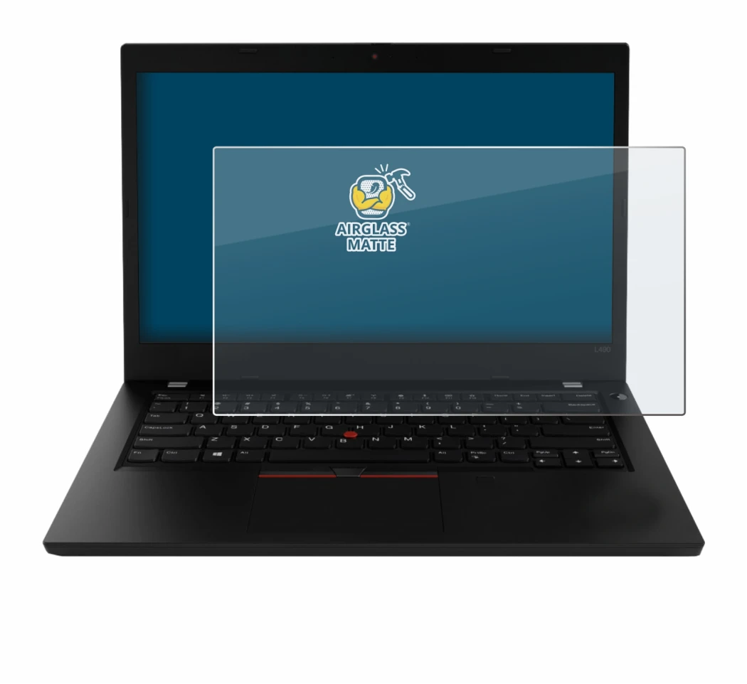 Image de l'appareil Lenovo ThinkPad L490 avec une grande variété de protections d'écran.