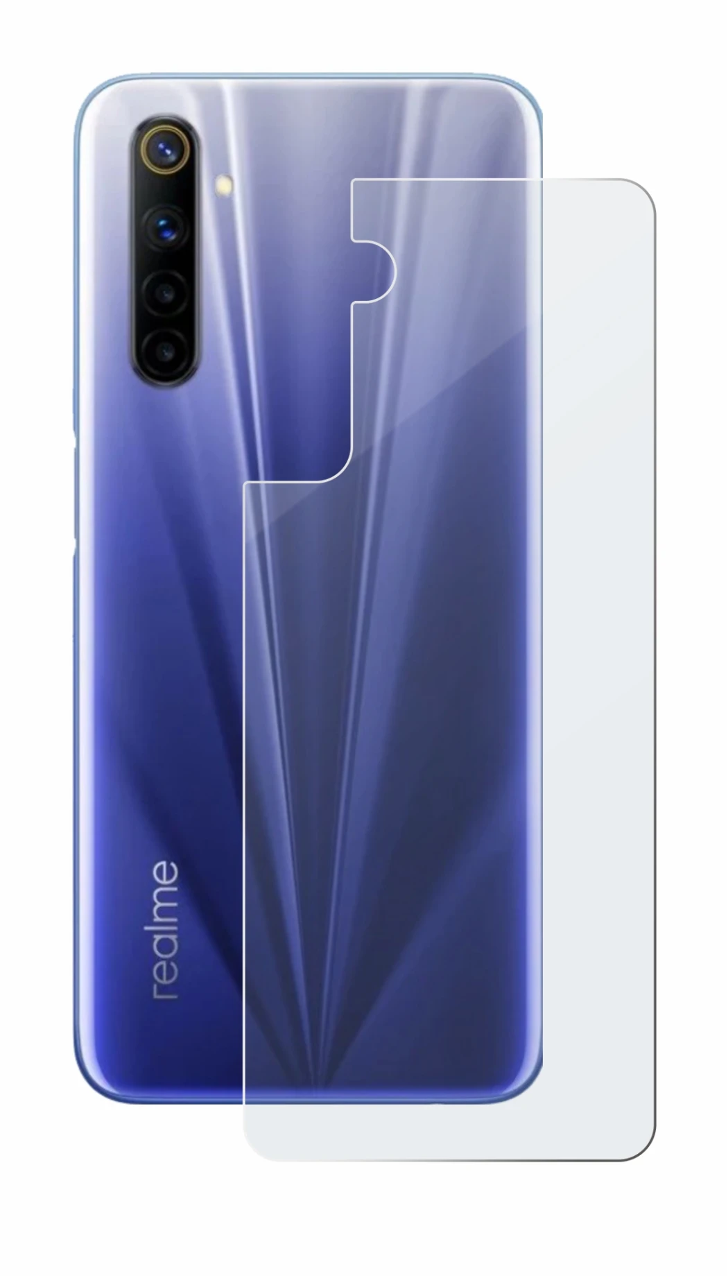 Image de l'appareil realme 6 (Arrière) avec une grande variété de protections d'écran.
