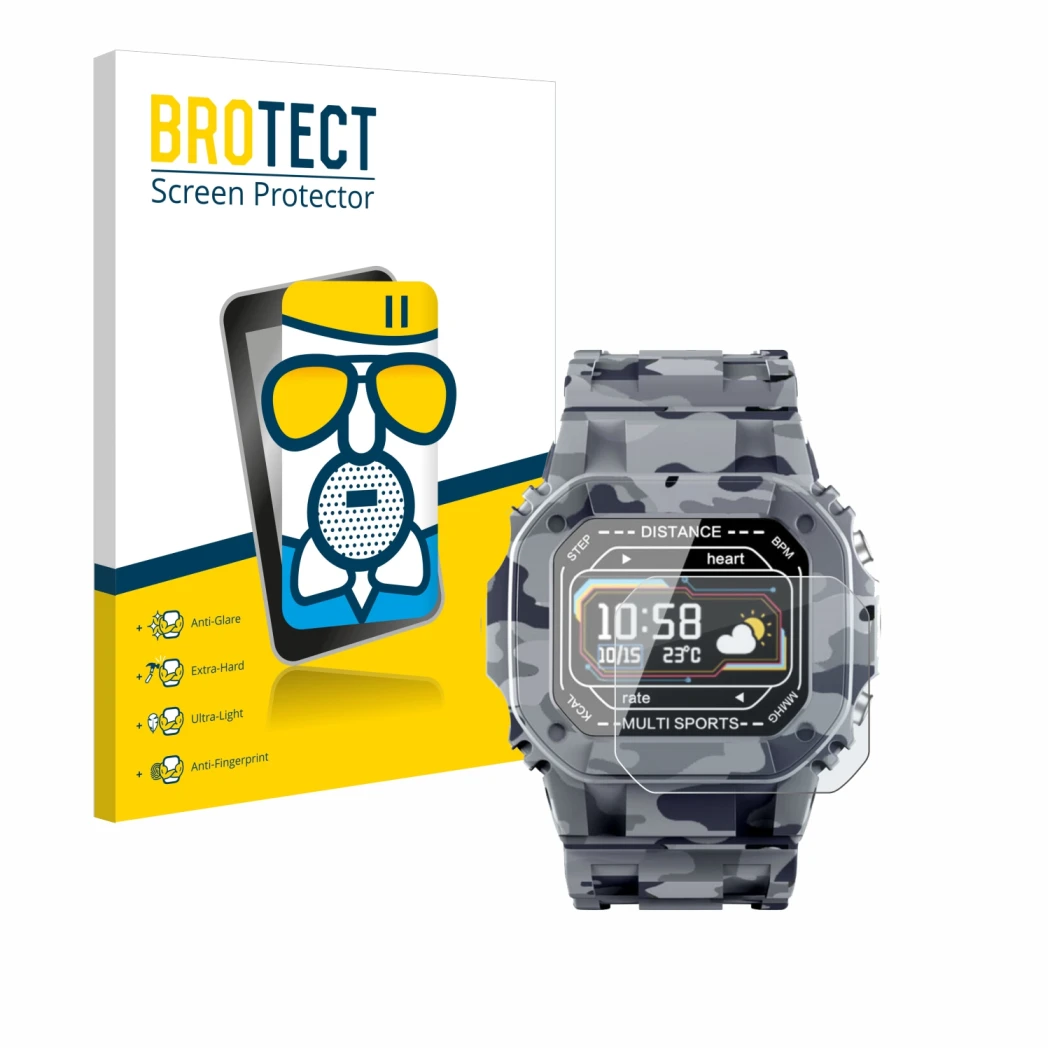 Face avant d’un emballage produit avec le logo de la marque BROTECT. À côté, l’appareil JAY-tech SWi2 est représenté avec la p