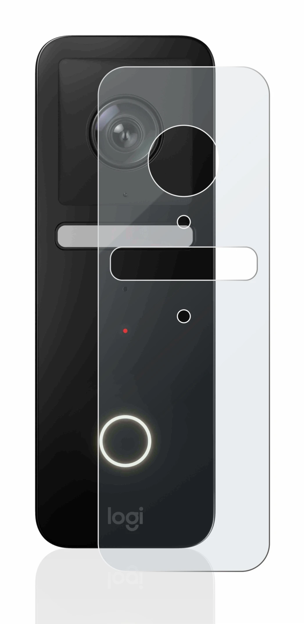 Image de l'appareil Logitech Circle View Doorbell avec une grande variété de protections d'écran.