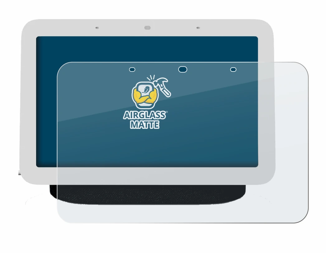 Image de l'appareil Google Nest Hub 2 avec une grande variété de protections d'écran.