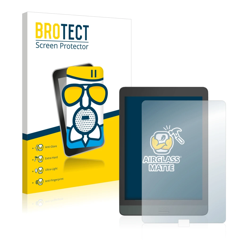 Face avant d’un emballage produit avec le logo de la marque BROTECT. À côté, l’appareil Boox Nova 3 est représenté avec la pro