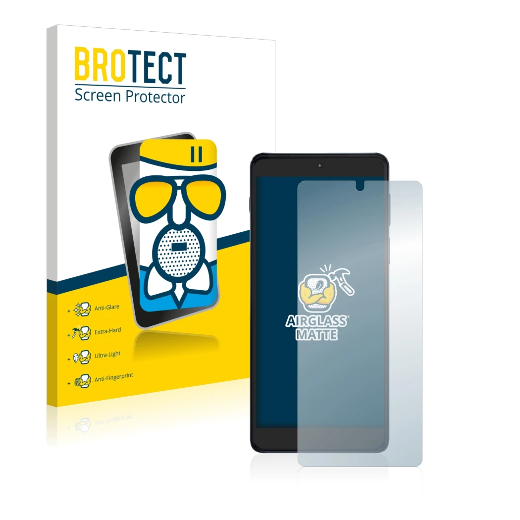 Face avant d’un emballage produit avec le logo de la marque BROTECT. À côté, l’appareil Motorola Edge 20 Pro est représenté av