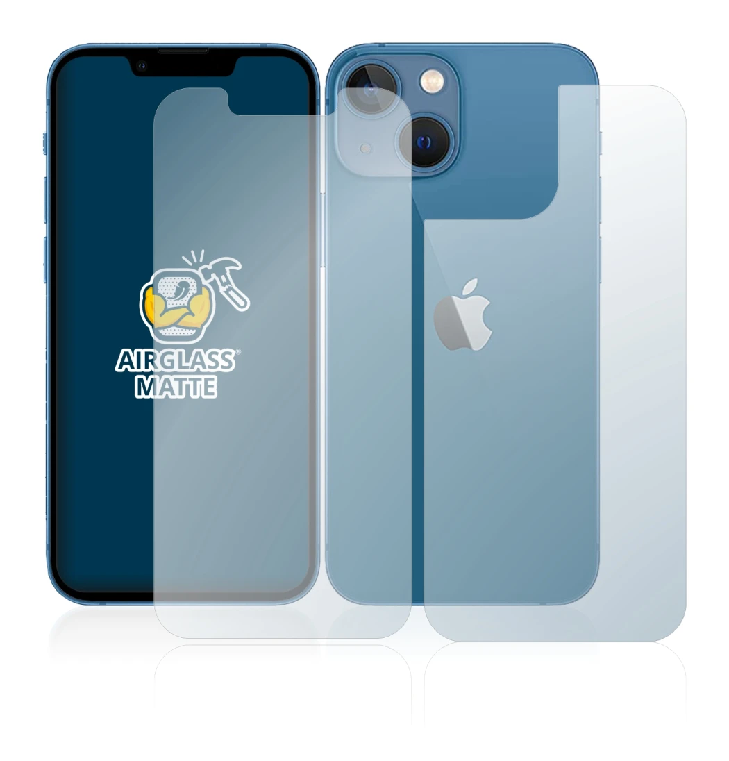 Image de l'appareil Apple iPhone 13 mini (Avant+Arrière) avec une grande variété de protections d'écran.