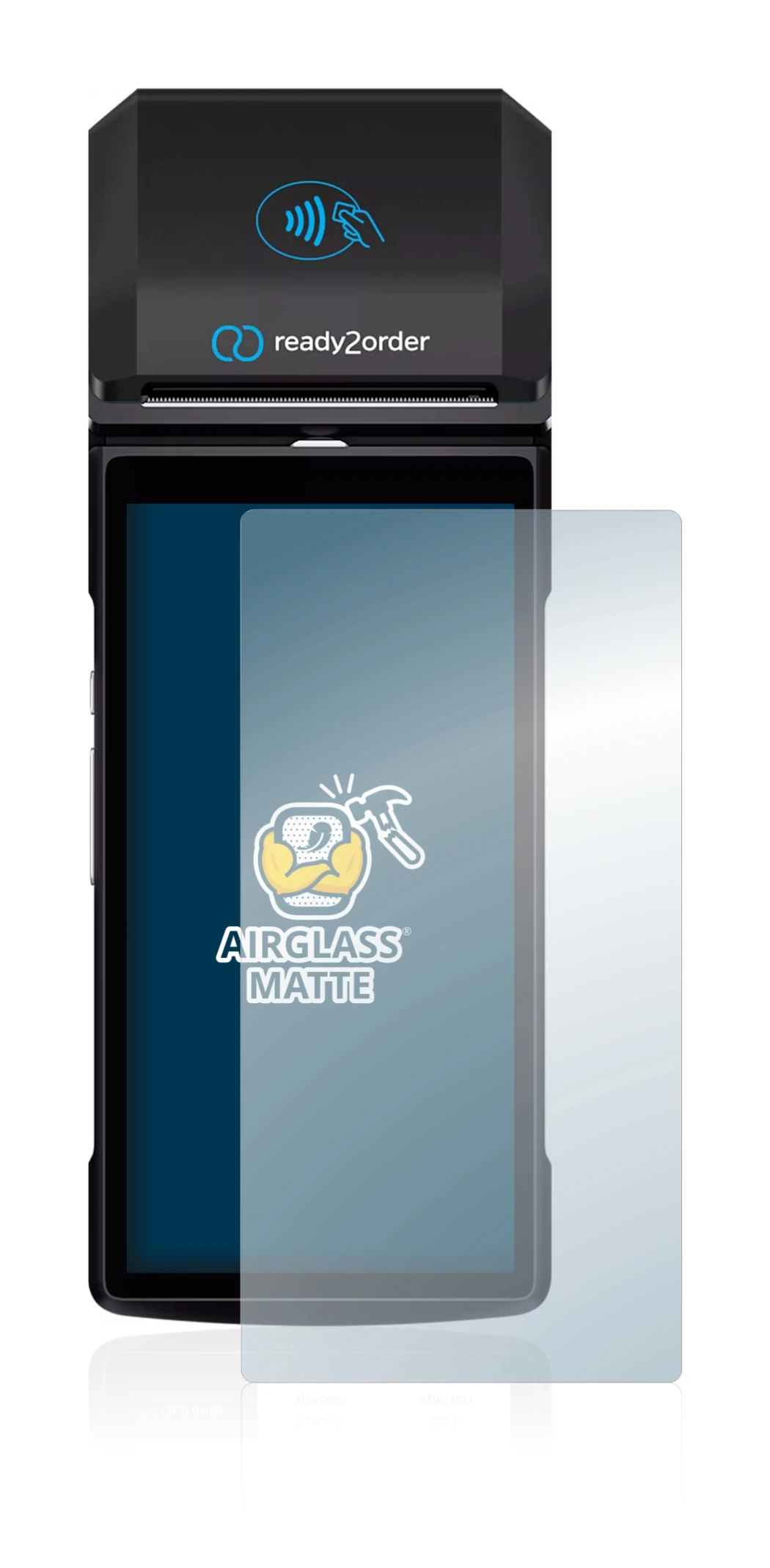 Image de l'appareil Ready2order ReadyGo avec une grande variété de protections d'écran.