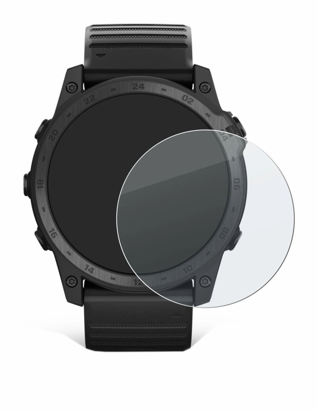 Image de l'appareil Garmin Tactix 7 Pro Ballistics avec une grande variété de protections d'écran.