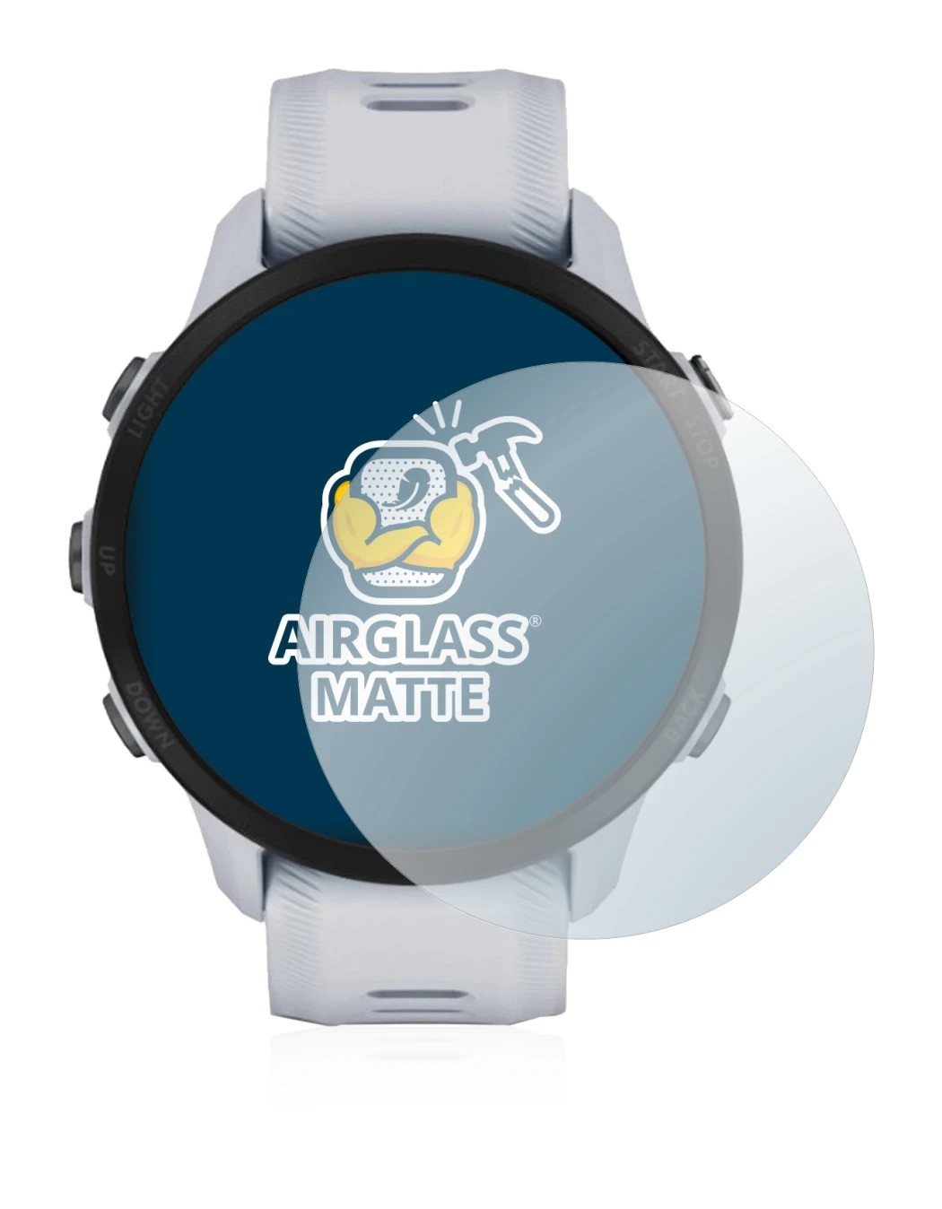 Image de l'appareil Garmin Forerunner 955 Solar avec une grande variété de protections d'écran.