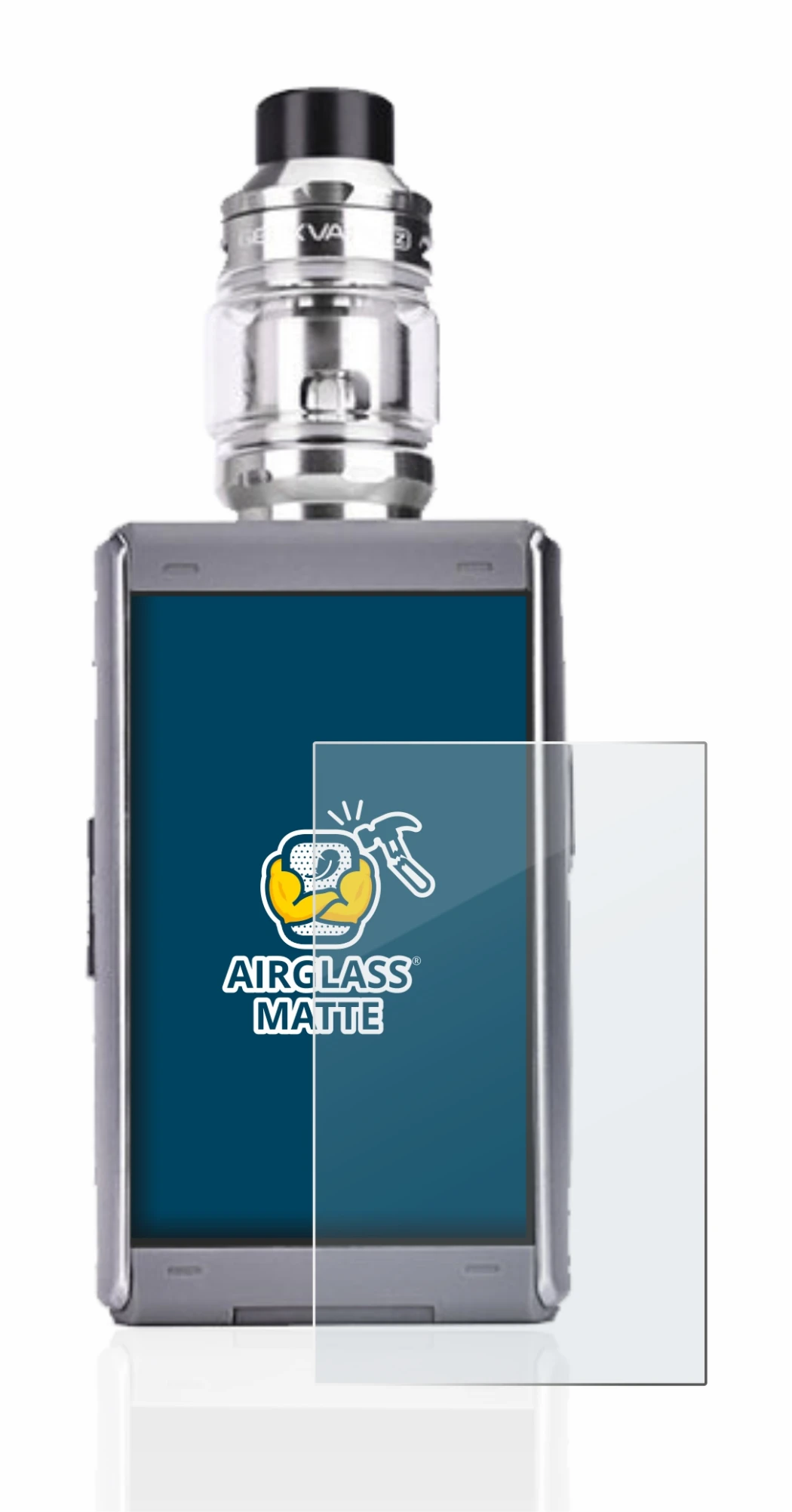 Image de l'appareil GeekVape T200 avec une grande variété de protections d'écran.