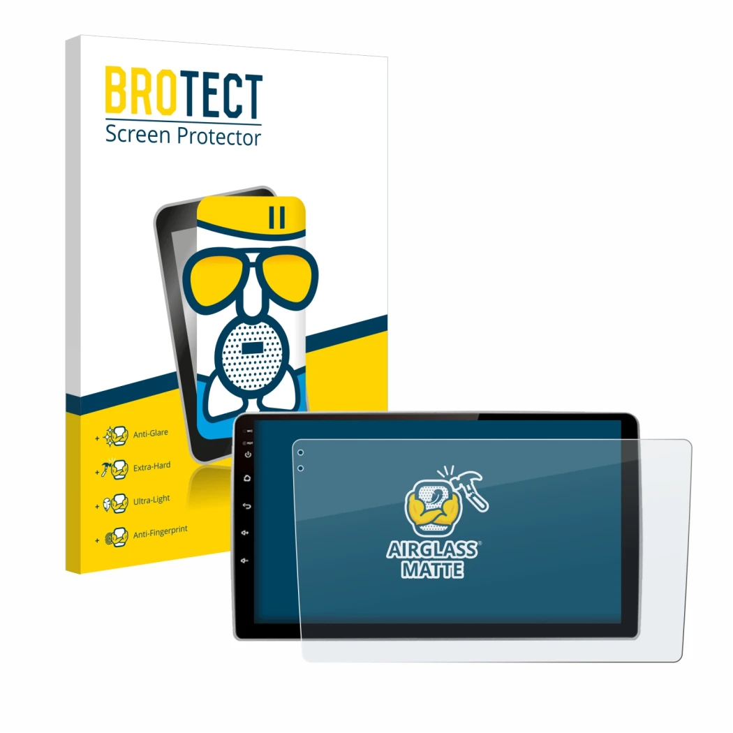 Face avant d’un emballage produit avec le logo de la marque BROTECT. À côté, l’appareil Junsun V1 pro 9